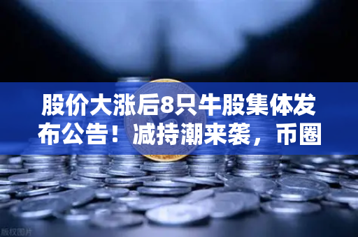 股价大涨后8只牛股集体发布公告！减持潮来袭，币圈大佬会效仿吗？深度解析市场风向