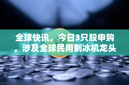 全球快讯，今日3只股申购，涉及全球民用制冰机龙头